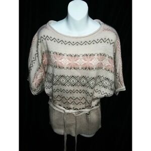 NWT "SWEATER‎ PROJECT" JUNIORS SLEEVELESS SWEATER Beige Gold Metallic SMALL S